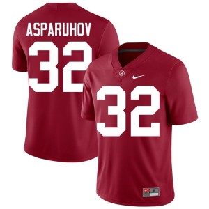 Crimson Tide #32 College Football Men Alex Asparuhov Crimson Game Jersey 319729-903