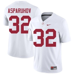 Bama 2026-27 White Men #32 College Football Alex Asparuhov Jersey 482606-743