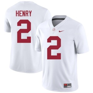 University of Alabama Men's #2 College Football Derrick Henry Replica White Jerseys 512585-229