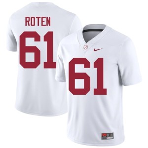 Bama Men Embroidery College Football #61 Graham Roten White Jerseys 796466-944