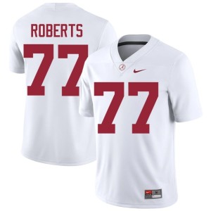 Roll Tide College Football NCAA White Mens #77 Jaeden Roberts Jerseys 781730-277