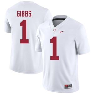 Alabama Jahmyr Gibbs White Mens #1 Game College Football Jerseys 308437-145