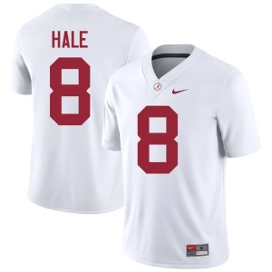 Bama NCAA Jalen Hale White College Football Mens #8 Jersey 180415-332
