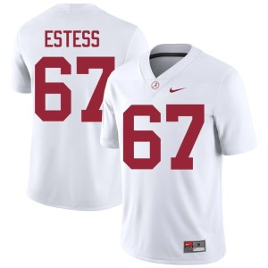 Bama Mens Replica #67 Wade Estess College Football White Jersey 748906-856