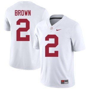 Go Bama Stitched College Football Zabien Brown #2 White Men's Jerseys 895326-336
