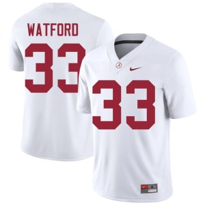Alabama Crimson Tide Mens #33 White Adam Watford Stitched College Football Jerseys 355763-146