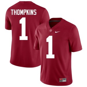 Bama Men #1 University College Football Devan Thompkins Crimson Jersey 906348-305
