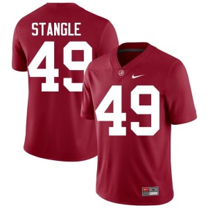 Go Bama College Football #49 Official Men Crimson Ethan Stangle Jersey 309177-759