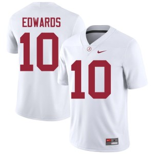 Alabama Crimson Tide White Jireh Edwards Official Men #10 College Football Jerseys 864786-875