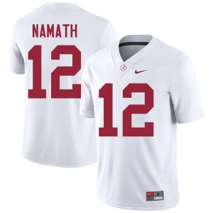 University of Alabama College Football White Mens Joe Namath #12 Stitched Jerseys 998414-507