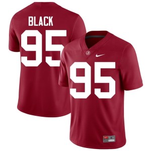 Bama College Football Men #95 Embroidery Leslie Black Crimson Jerseys 398167-481