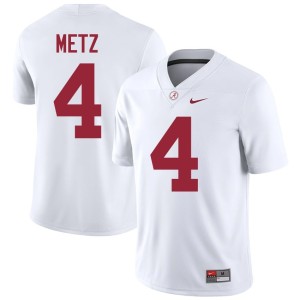 The Tide #4 Player White Luke Metz Mens College Football Jerseys 248949-560