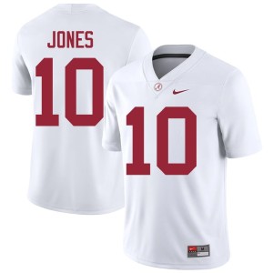 Bama Mens White Mac Jones Embroidery #10 College Football Jersey 727606-126