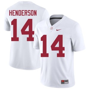Crimson Tide #14 Mens Tyler Henderson White College Football Player Jersey 489928-610