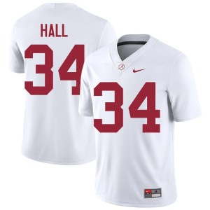 Crimson Tide Men's Zay Hall White #34 Official College Football Jerseys 245065-494