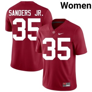 Bama Womens College Football #35 Crimson Embroidery Abduall Sanders Jr. Jersey 562860-969