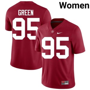 Alabama Crimson Tide Women Anderson Green College Football #95 University Crimson Jerseys 826460-572