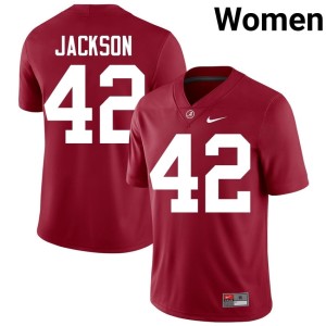 Bama Ben Jackson Womens #42 NCAA College Football Crimson Jerseys 284210-350