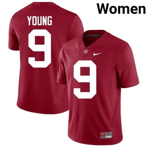 Go Bama College Football Bryce Young Women Crimson Player #9 Jersey 537099-396