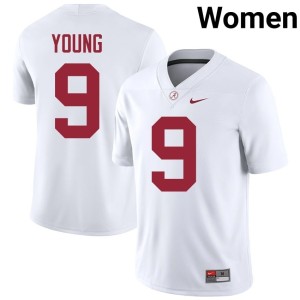 Crimson Tide Bryce Young College Football Women White #9 Official Jerseys 697804-421