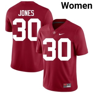 Roll Tide Crimson Stitched College Football Cayden Jones #30 Womens Jerseys 315560-106