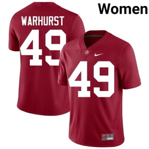 Bama 2026 College Football Women Crimson Conner Warhurst #49 Jersey 162793-636