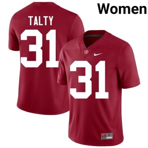 UA Crimson College Football Conor Talty Women Alumni #31 Jersey 117885-346