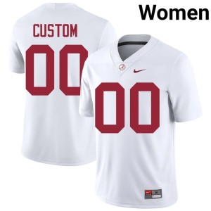 Alabama White NCAA Custom #00 College Football Women Jersey 393007-162