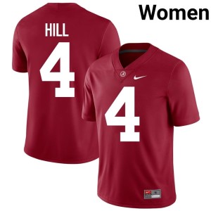 Alabama Crimson #4 Replica Womens Daniel Hill College Football Jersey 244389-255