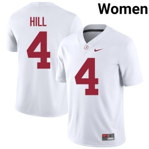 Alabama Crimson Tide #4 Women Daniel Hill College Football High School White Jersey 915536-902
