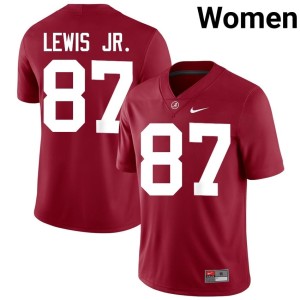 Alabama Crimson Tide Crimson Replica Women #87 Danny Lewis Jr. College Football Jersey 399844-229