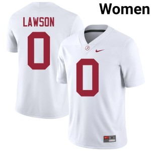 UA Crimson Tide Women Deontae Lawson White College Football #0 High School Jerseys 307197-346