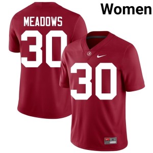 Roll Tide Women's Game College Football Derek Meadows #30 Crimson Jersey 898388-428
