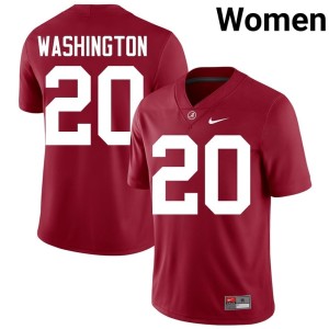UA Stitched College Football Dre Washington #20 Women Crimson Jersey 939614-835