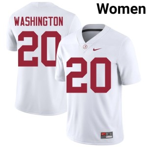 Roll Tide Women #20 University Dre Washington College Football White Jerseys 428828-455