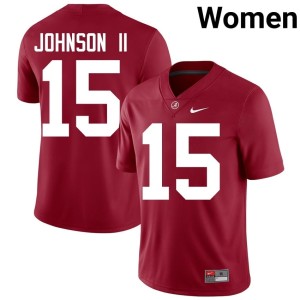 Crimson Tide Duke Johnson II Crimson 2026-27 College Football Womens #15 Jersey 997679-532