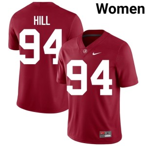 University of Alabama 2026 Edric Hill Womens Crimson College Football #94 Jersey 640293-637