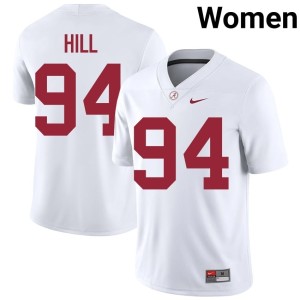 Bama #94 White College Football Edric Hill Game Womens Jersey 585285-864