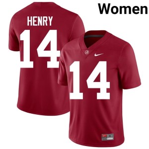 Bama #14 Womens Embroidery College Football Fatutoa Henry Crimson Jersey 747624-745