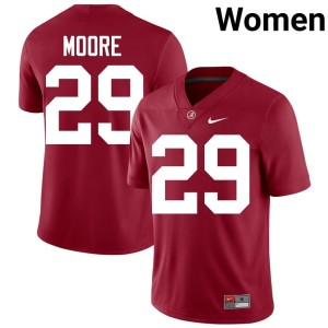 Bama #29 Crimson College Football Women Limited Fredrick Moore Jersey 948699-542