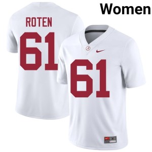 Alabama Crimson Tide Graham Roten #61 Women's College Football Official White Jerseys 698734-706
