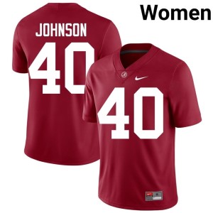 The Tide #40 Replica College Football Women's Grant Johnson Crimson Jerseys 363851-465