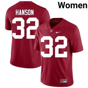 Go Bama Griffin Hanson College Football #32 Crimson Official Women Jersey 735888-380