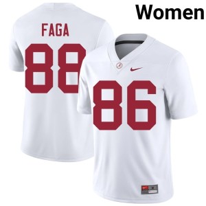 Alabama Crimson Tide College Football Isaia Faga #88 Limited Women White Jersey 397556-625