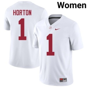 Bama College Football White #1 Isaiah Horton Womens Embroidery Jersey 641273-472