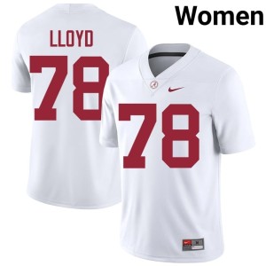 University of Alabama #78 Game Womens College Football Jackson Lloyd White Jerseys 695807-473