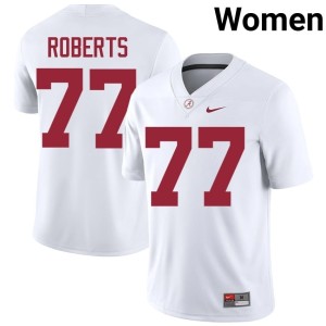 UA Crimson Tide Jaeden Roberts Women's College Football #77 Replica White Jersey 359041-969