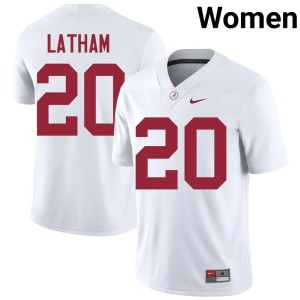 Crimson Tide College Football University Jah-Marien Latham White Womens #20 Jersey 665210-917