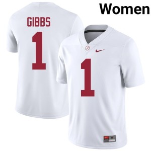 UA Crimson Tide 2026-27 Women College Football White #1 Jahmyr Gibbs Jersey 521553-836