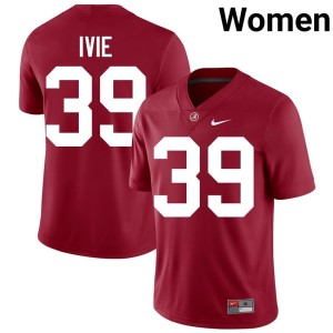 Go Bama College Football Women's #39 Crimson Jake Ivie High School Jerseys 816169-806